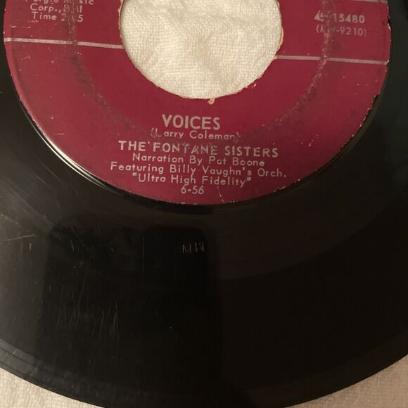 The Fontaine Sisters Voices/Lonesome Lover Blues 45RPM Dot Records 1956 - Picture 5 of 12